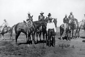 Historical photo of Black cowboys in the Old West