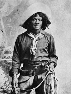 Historical portrait of Nat Love cowboy, also known as Deadwood Dick, in the late 1800s
