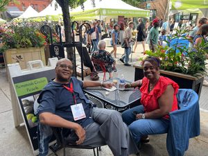 Lonesome B. Augustine at the Printers Row Lit Fest Chicago showcasing his novel ICE